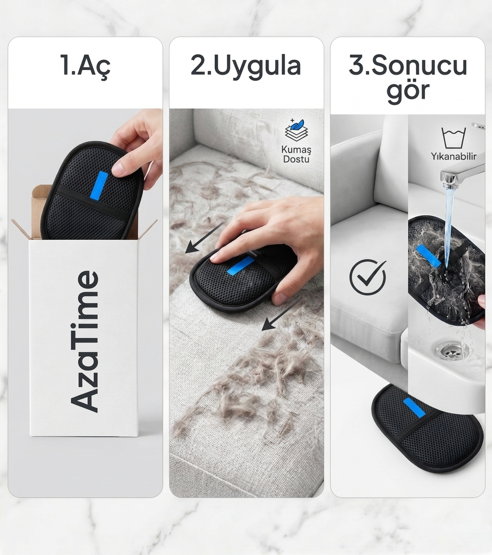 PetGlide Kedi ve Köpek Tüy Toplayıcı  Yeniden Kullanılabilir Tüy Eldiveni